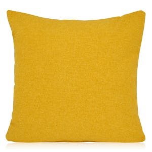 Brushed Shetland Mustard Yellow Cushion with Fillers Various Sizes 28cm, 36cm, 43cm, 60cm, Colourful Home Furniture Decoration Made in UK