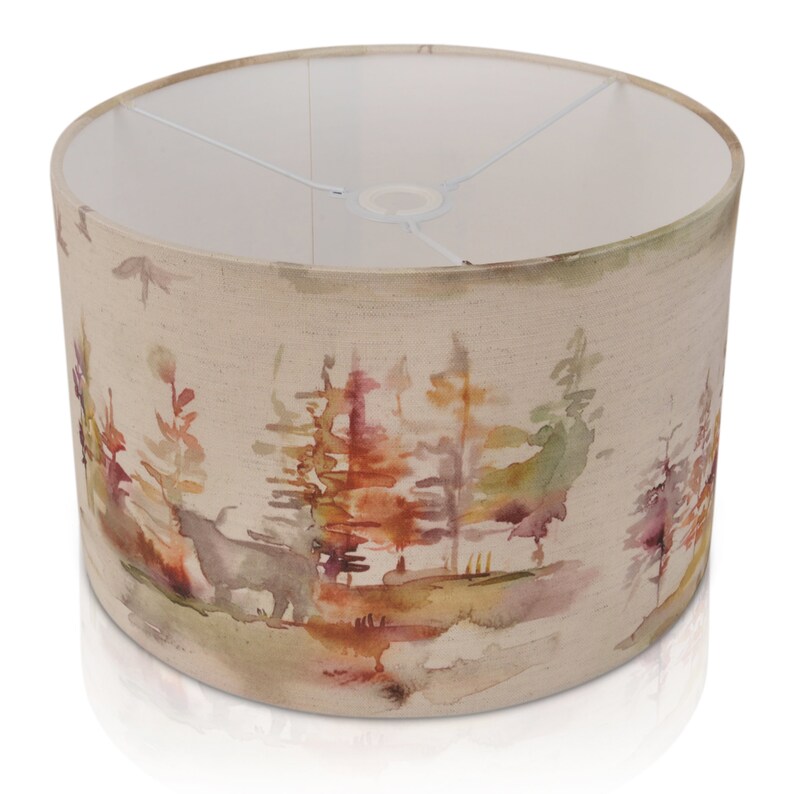 Voyage Maison Caledonian Highland Cow Drum Lampshade Ceiling Light Table Lamp Pendant