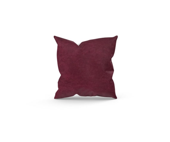 Brushed Wine Red Cushion with Filler, Recycled Fabric, Made in UK