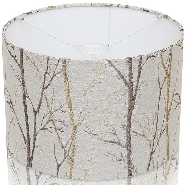 Naturelle Burley Pendentif Plafonnier Argent Bouleau Gris ou Abat-jour Tambour De Table, Thème Nature Feuille