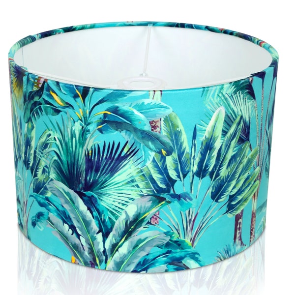 Handmade Tropical Velvet Kinabalu Duck Egg Drum Ceiling Lampshade / Table Lampshade, Colourful Home Decor Light Shade,UK