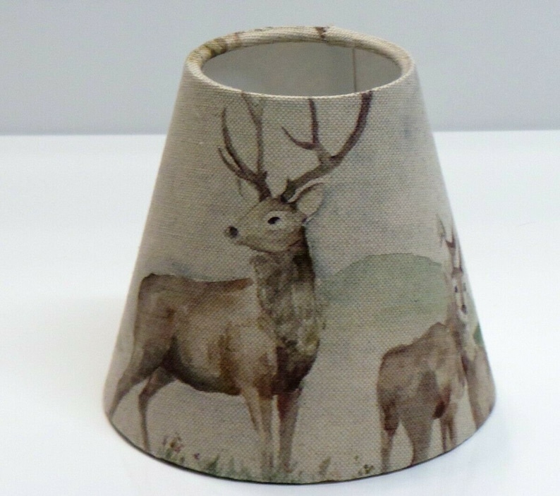 Handmade VOYAGE Maison Enchanted Forest / Moorland Stag CANDLE SHADE Small lamp shade, Nature Theme Natural Woodland Floral Home Decor Gift image 5