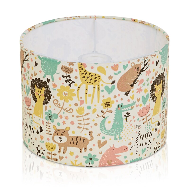 Childrens Pastel Zoo animals Trees Lampshade Table Lamp Etsy