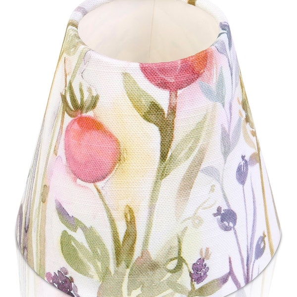 Handmade VOYAGE Floral CANDLE SHADE || Small lamp shade, Colourful Home Decor Gift, Small Light Shade, Made in Uk, Gold, Cream, Pink, Orange
