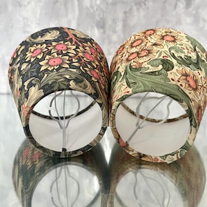 William Morris CANDLE Clip On SMALL lampshade, Small Light Shade, Snakeshead Wine, Forest image 2