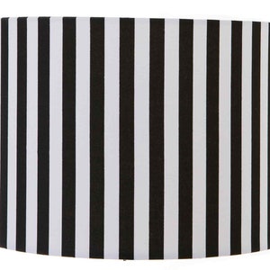 Handmade Black and White Stripe Drum Lampshade/ Ceiling, Table, Pendant Drum, Made in UK, Minimalist Home Decor Gift, Neutral Colours