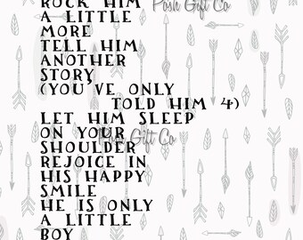 Hold him a little more, Boy sign, boy nursery, newborn gift, Printable 8x10