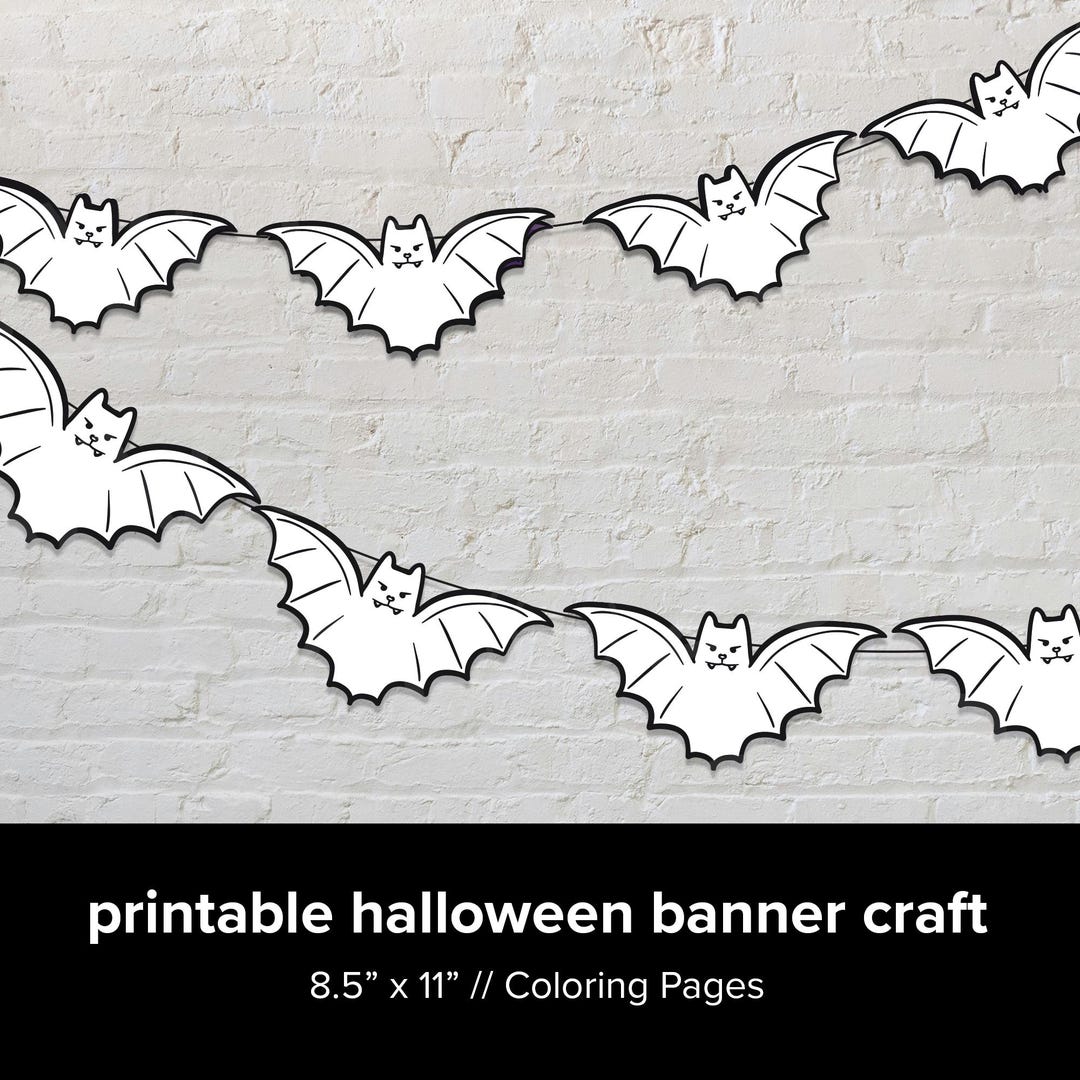 Halloween Banner & Fledermaus-Girlande – „Drink Up Witches“ In Lila & Schwarz
