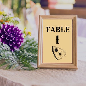 PRINTABLE / DIGITAL DOWNLOAD / Goth Wedding Table Numbers / Ouija Board Inspired / Goth Wedding Decor / Gothic Wedding / Tables 1-30