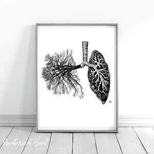 DIGITAL DOWNLOAD / Printable Art / Gothic Decor / Halloween Decor / Lung / Gothic Spring / Original Design / Flowers / Artwork / Goth