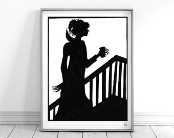 DIGITAL DOWNLOAD / Printable Art / Gothic Decor / Halloween Decor / Horror Inspired / Original Design / Woman / Artwork / Goth / Nosferatu