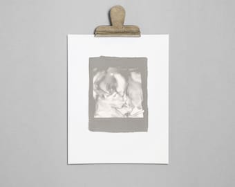 PEWTER Ultrasound, Sonogram, Physical 3D Cyanotype Print