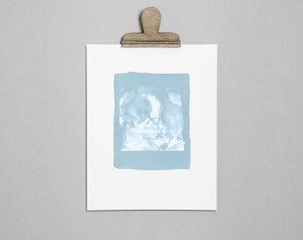 FROST Ultrasound, Sonogram, Physical 3D Cyanotype Print