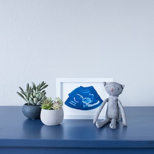 Ultrasound, Sonogram, ORIGINAL Cyanotype Print 5x7