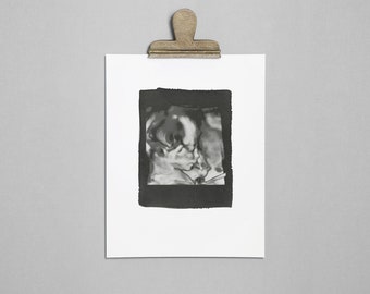 SLATE Ultrasound, Sonogram, Physical 3D Cyanotype Print