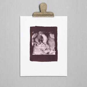 PLUM Ultrasound, Sonogram, Physical 3D Cyanotype Print