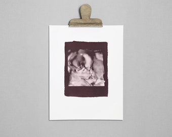 PLUM Ultrasound, Sonogram, Physical 3D Cyanotype Print