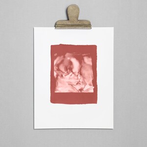 ROSE Ultrasound, Sonogram, Physical 3D Cyanotype Print