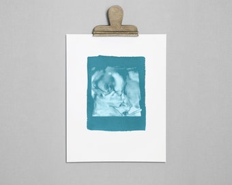 CERULEAN Ultrasound, Sonogram, Physical 3D Cyanotype Print