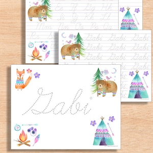 Handwriting Worksheet DIGITAL DOWNLOAD | Personalized Name Writing | Homeschool Printable | Handwriting Practice