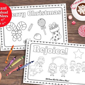 Kids Coloring Placemat | Holiday Placemat for Kids | Kids Christmas Paper Placemat INSTANT DOWNLOAD