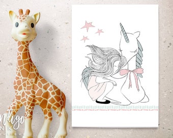 Impressão de unicórnio | Arte de parede para berçário | Download digital | Presente de chá de bebê | Presente exclusivo para bebê | Arte de unicórnio para impressão | Decoração para berçário
