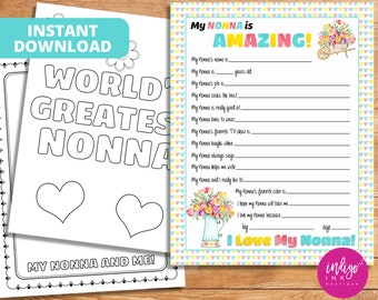 All About My Gigi Kid Questionnaire Mothers Day Gift Happy | Etsy