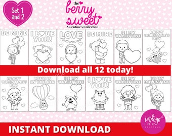Valentines Day Coloring Pages For Kids Instant Download Etsy Valentines Day Coloring Pages For Kids Instant Download Etsy