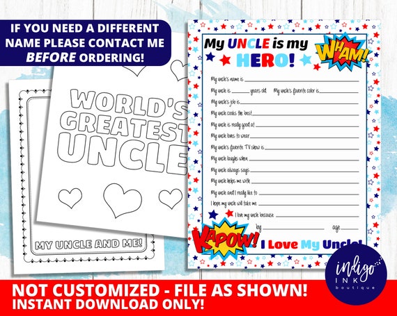 All About My Uncle Kid Questionnaire - Il 570xN.4033771600 1oxl 