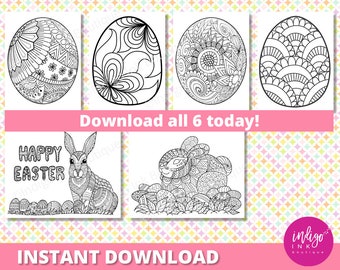 Easter Coloring for Adults | Doodle Art Coloring Sheet | Mandala Coloring | Adult Coloring Book INSTANT DOWNLOAD