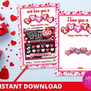 Valentine's Day Gift Lottery Ticket Holder INSTANT DOWNLOAD | Love You a Lotto Valentine Gift | Gift Card Holder | Teacher Gift Ideas