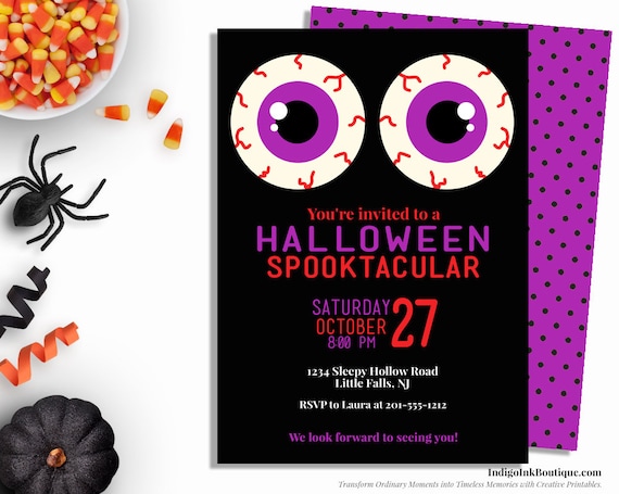 halloween invitation for kids evil eyes kids halloween party