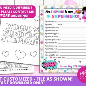 All About Stepdad Fathers Day Gift INSTANT DOWNLOAD | Stepdad Gift | Step Dad Printable Stepdad Birthday | Gift for Stepdad