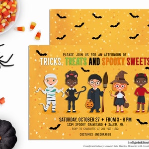 Halloween Invitation for Kids DIGITAL DOWNLOAD | Trunk or Treat Kids Halloween Party Printable Invitation | Trick or Treat  Halloween Parade
