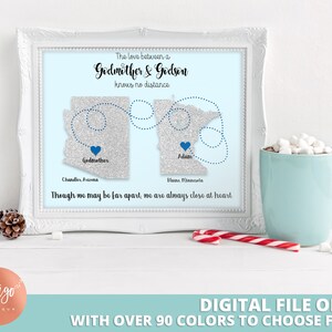 Christmas Gift for Godmother from Godson Printable Art | Holiday Print Gift for Godmom Personalized Gifts DIGITAL Print