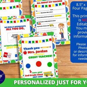 Geschenk für Lehrer Geschenk Zum Jahresende Personalisiert DIGITAL DOWNLOAD | Alles über meinen Lehrer Danke | Lehrer-Wertschätzungsgeschenk