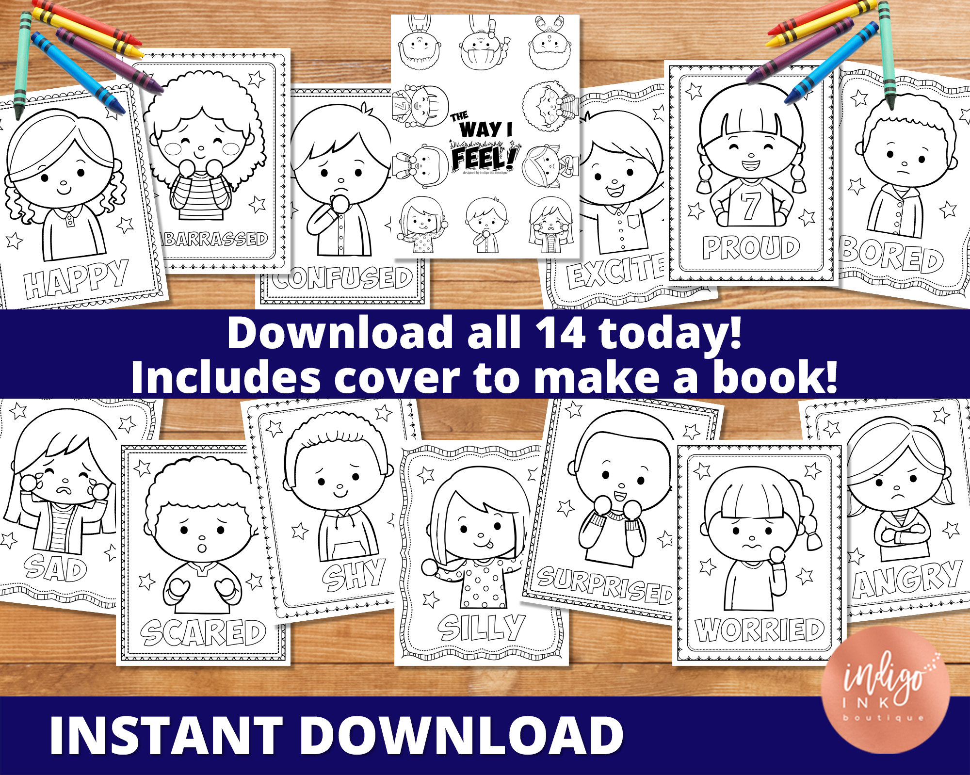 Really Good Stuff® Emotions and Feelings Coloring Book-12 Pack