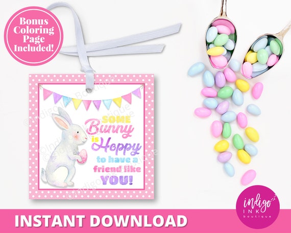 Easter Gift Tags for Kids | Easter Thank You Tag | Easter Tag Party Favor Tags | School Treat Tags INSTANT DOWNLOAD Il_570xn