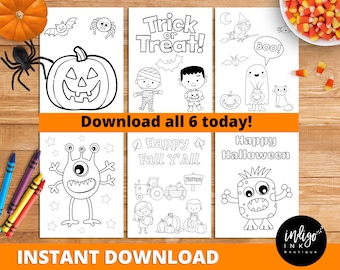 Halloween Coloring Sheets INSTANT DOWNLOAD | Fall Coloring Pages | Teacher Printable Halloween Coloring Pages | Kids Coloring Book