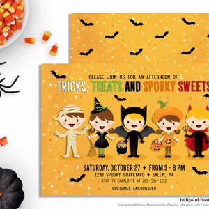Trick or Treat Halloween Invitation for Kids DIGITAL DOWNLOAD | Trunk or Treat Kids Halloween Party Printable Invitation | Halloween Parade