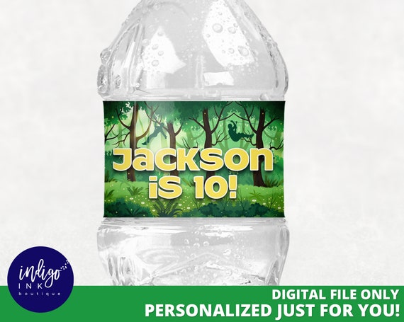 Zipline Birthday Water Bottle Labels PERSONALIZED | Zipline Water Bottle | Zipline Party Labels | Adventure Party Bottle Stickers Il_570xn