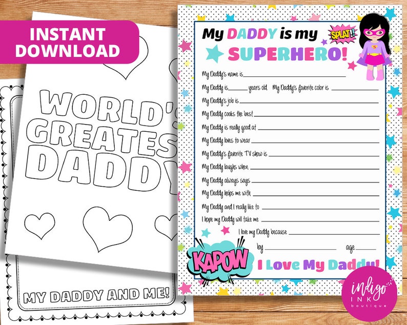 Regarding My Daddy Printable Fill inside of the Blank Superhero Print Fathers Working day in opposition to Child Daddy Reward Pleased Fathers Working day Reward Fast Down load photo regarding Printable Fill Ins titled In excess of My Daddy Printable Fill within just the Blank Superhero Print Fathers Working day towards Youngster Daddy Reward Joyful Fathers Working day Reward Prompt Down load
