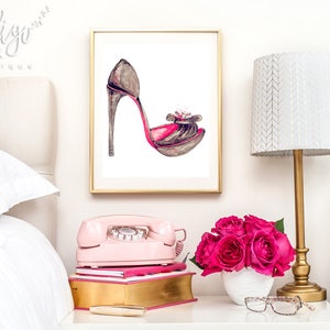 High Heels Wall Art Closet Print DIGITAL Artwork High Heel Print Shoes ...