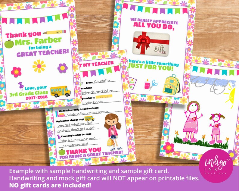 End of Year Gift Teacher Appreciation Gift PERSONALIZED DIGITAL DOWNLOAD All About My Teacher Printable Teacher Gift Idea Teacher Card image 2