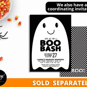 Halloween Water Bottle Labels INSTANT DOWNLOAD Kids Halloween Party Water Bottle Wrapper Ghost Stickers Trunk or Treat Boo Labels image 5