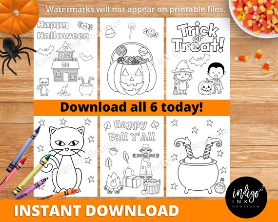 Halloween Coloring Pages INSTANT DOWNLOAD | Kids Coloring | Printable Halloween Activity Coloring Sheet | Halloween Digital Party Activity Il_570xn