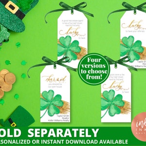 St. Patricks Day Real Estate CLIENT Favor Tags INSTANT DOWNLOAD Broker Marketing St. Patty's Day Tag Agent Pop By St. Patrick's Tags image 5