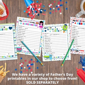 All About My Pop INSTANT DOWNLOAD | Kid Questionnaire Fathers Day Gift ...