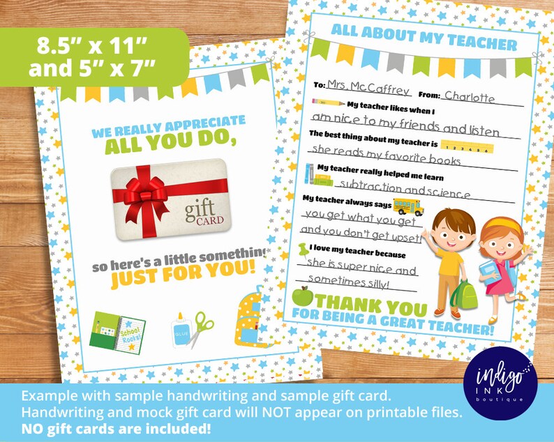 Teacher Thank You End of Year Gift INSTANT DOWNLOAD Teacher - Etsy