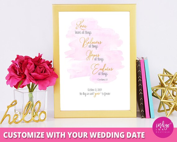 Personalized Corinthians 13 Sign DIGITAL 1 Corinthians 13:7 - Etsy